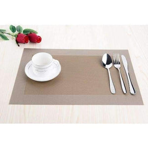 Planet Gates Brown Set of 8 PVC Decorative Vinyl Placemats for Dining Table Runner Linen Place Mat in Kitchen Accessories Cup Coaster Pad