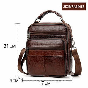 Planet Gates Brown / size range Leather Men Handbag Shoulder Bag Hot Sale Cow Leather Bag Vintage Casual Style Flap Bags Men's Crossbody Bag