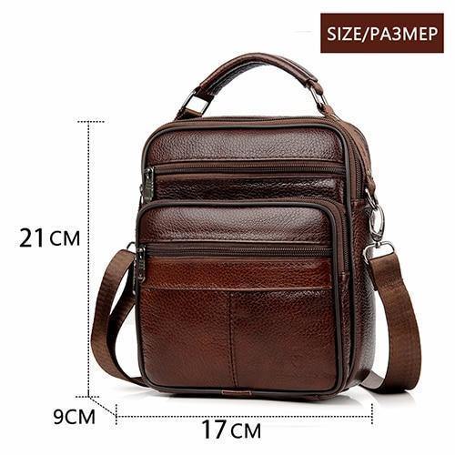 Planet Gates Brown / size range Leather Men Handbag Shoulder Bag Hot Sale Cow Leather Bag Vintage Casual Style Flap Bags Men's Crossbody Bag
