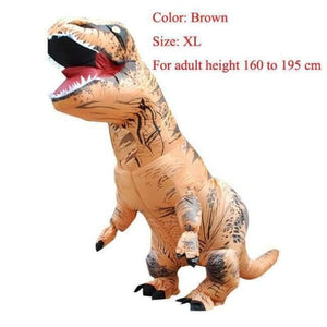 Planet Gates brown size XL / T REX Adult  T-REX Inflatable Costume Christmas Cosplay Dinosaur Animal Jumpsuit Halloween Costume for Women Men