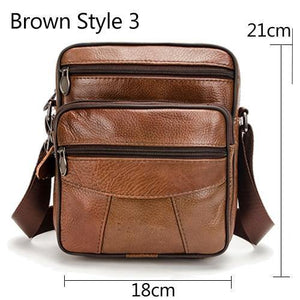Planet Gates Brown Style 3 / size range Leather Men Handbag Shoulder Bag Hot Sale Cow Leather Bag Vintage Casual Style Flap Bags Men's Crossbody Bag