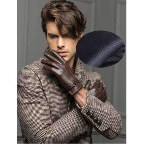 Planet Gates brown thin / S YY 8597 Male 2018 Spring/Winter Real Leather Short Thin/Thick Black/Brown Touched Screen Glove Man Gym Luvas Car Driving Mittens