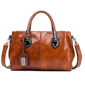 Brand Vintage Oil WAX Leather Womens Hand bags Designers Luxury Handbags Women Shoulder Bags