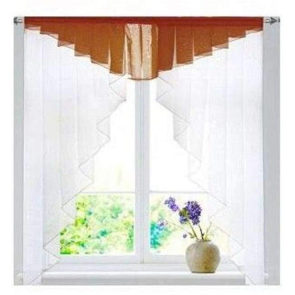 Planet Gates Brown / W100 X L100CM 11 colors Fashion Pleated Roman Curtain Design Stitching Colors Tulle Balcony Kitchen Window Curtain Blind 1pc