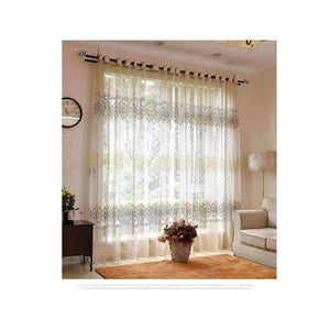 Planet Gates brown / W100xL130cm / 1 rings top Floral sheer tulle window curtains for living room the bedroom modern tulle curtains for window curtain fabric blinds drapes