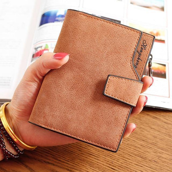 Planet Gates brown Wallet Women Leather  Credit Card Holder Zipper Wallet Short Coin Purse For Cards Purse Portefeuille Zip Card Short Clutch