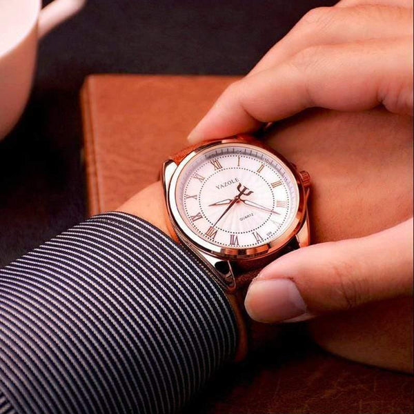 Planet Gates Brown Watches Men Watch Famous Roman Number Male Luminous Cheap PU Leather Clock Sports Wrist Watch Quartz-Watch