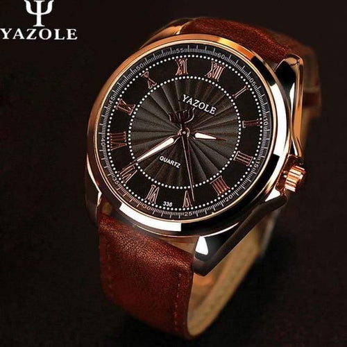 Planet Gates Brown Watches Men Watch Famous Roman Number Male Luminous Cheap PU Leather Clock Sports Wrist Watch Quartz-Watch