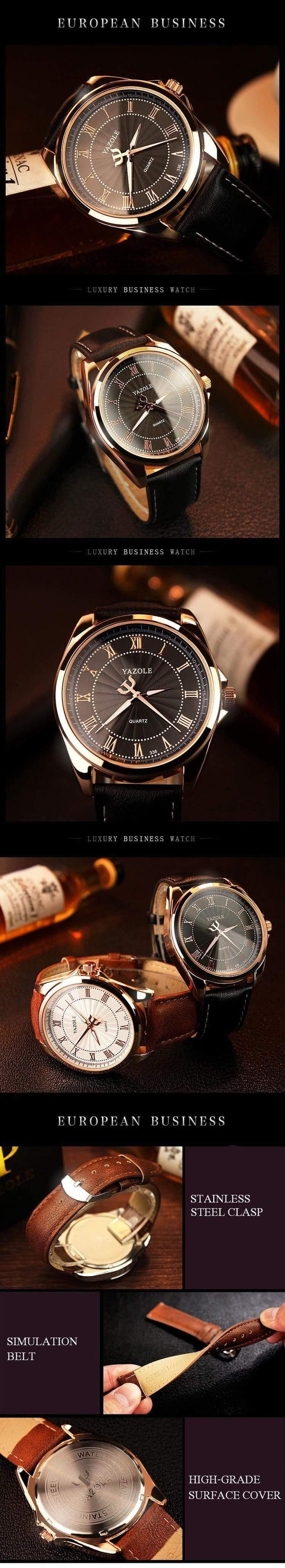 Planet Gates Brown Watches Men Watch Famous Roman Number Male Luminous Cheap PU Leather Clock Sports Wrist Watch Quartz-Watch