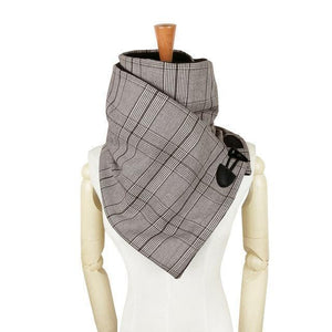 Planet Gates brown white Wool winter women men scarf fashion shawl neck wrap scarves wrap Unisex scarf  Horn Toggle Closure