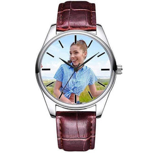 Planet Gates brown without box Custom Photo watch DIY watches Waterproof unisex for men women Lovers put your own image Personalized Birthday Gift