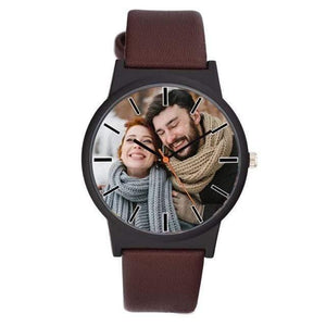 Planet Gates brown without box Lovers watch DIY with your own picture Custom clock dial leather sport casual fashion fit for men women creative watch