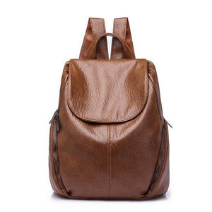 Planet Gates Brown Women Backpack Feminine Leisure Rucksack PU Leather Mochila Escolar Vintage Bags for Women Female Backpacks Fashion Daypack