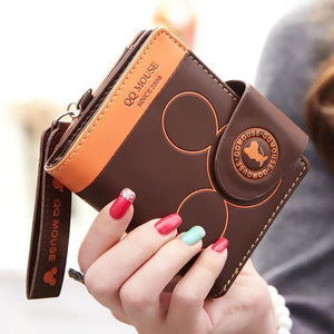 Planet Gates Brown Women small wallet cartoon mickey cute coin purse hasp card holder womens wallets and purses female wallets famous brand