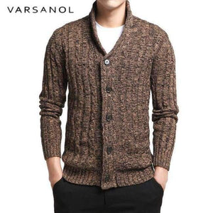 Planet Gates brown XR806 / M Varsnaol New Brand Sweater Men V-Neck Solid Slim Fit Knitting Mens Sweaters Cardigan Male 2018 Autumn Fashion Casual Tops Hots