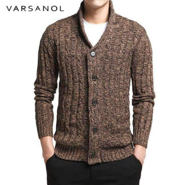 Planet Gates brown XR806 / M Varsnaol New Brand Sweater Men V-Neck Solid Slim Fit Knitting Mens Sweaters Cardigan Male 2018 Autumn Fashion Casual Tops Hots
