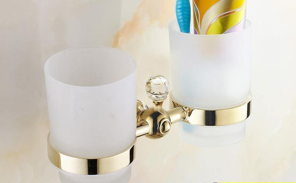 Planet Gates BRUSH-200006151 Bathroom Hardware Set Antique Gold&Crystal Bathroom Accessories Sets Bathroom Products FE1