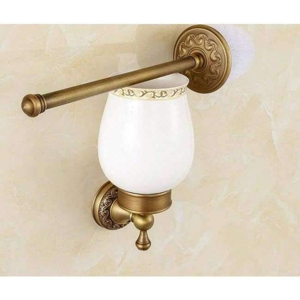 Planet Gates brush holder European Bronze Brushed Bathroom Accessories Solid Brass Carved Bathroom Product Antique Brass Carved Bathroom Hardware Sets
