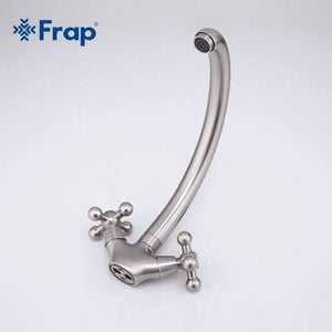 Planet Gates Brushed Nickel Kitchen Faucet Double Handle Cold And Hot Mixer F4219-5