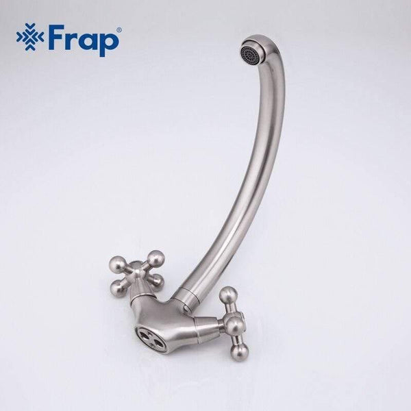 Planet Gates Brushed Nickel Kitchen Faucet Double Handle Cold And Hot Mixer F4219-5