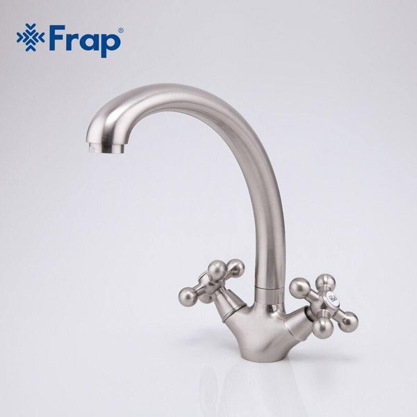 Planet Gates Brushed Nickel Kitchen Faucet Double Handle Cold And Hot Mixer F4219-5