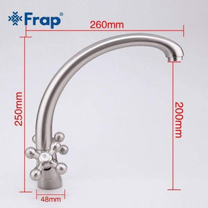 Planet Gates Brushed Nickel Kitchen Faucet Double Handle Cold And Hot Mixer F4219-5