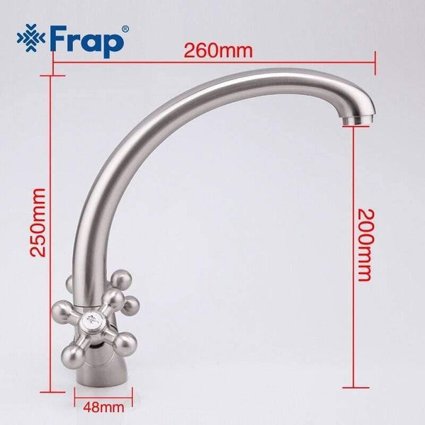 Planet Gates Brushed Nickel Kitchen Faucet Double Handle Cold And Hot Mixer F4219-5