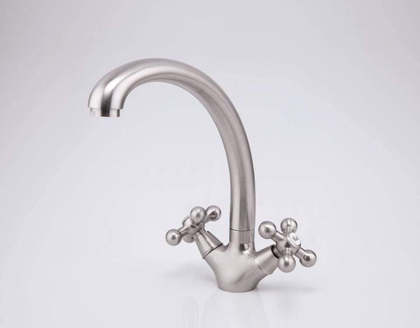 Planet Gates Brushed Nickel Kitchen Faucet Double Handle Cold And Hot Mixer F4219-5