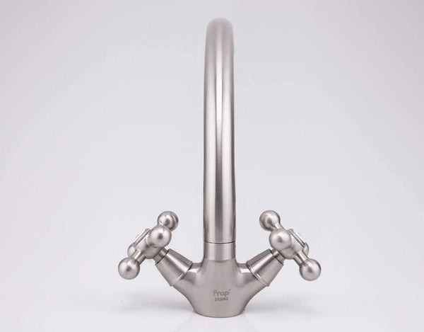 Planet Gates Brushed Nickel Kitchen Faucet Double Handle Cold And Hot Mixer F4219-5