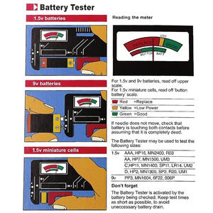 Planet Gates BT-168 AA/AAA/C/D/9V/1.5V batteries Universal Button Cell Battery Colour Coded Meter Indicate Volt Tester Checker BT168 Power
