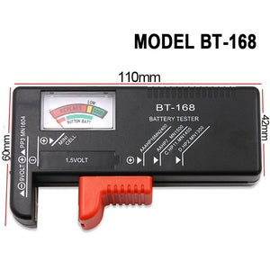 Planet Gates BT-168 AA/AAA/C/D/9V/1.5V batteries Universal Button Cell Battery Colour Coded Meter Indicate Volt Tester Checker BT168 Power