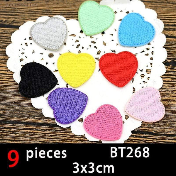 Planet Gates BT268-set Cute Anime Cartoon Children Iron On Patches For Clothing Sticker Sew On Embroidery Patch On Clothes Applique Stripes Mix Lot