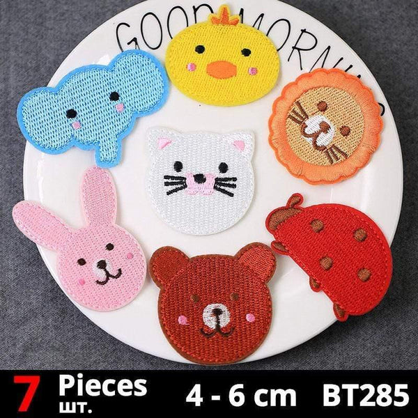 Planet Gates BT285-set Cute Anime Cartoon Children Iron On Patches For Clothing Sticker Sew On Embroidery Patch On Clothes Applique Stripes Mix Lot