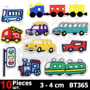 Planet Gates BT365-set Cute Anime Cartoon Children Iron On Patches For Clothing Sticker Sew On Embroidery Patch On Clothes Applique Stripes Mix Lot