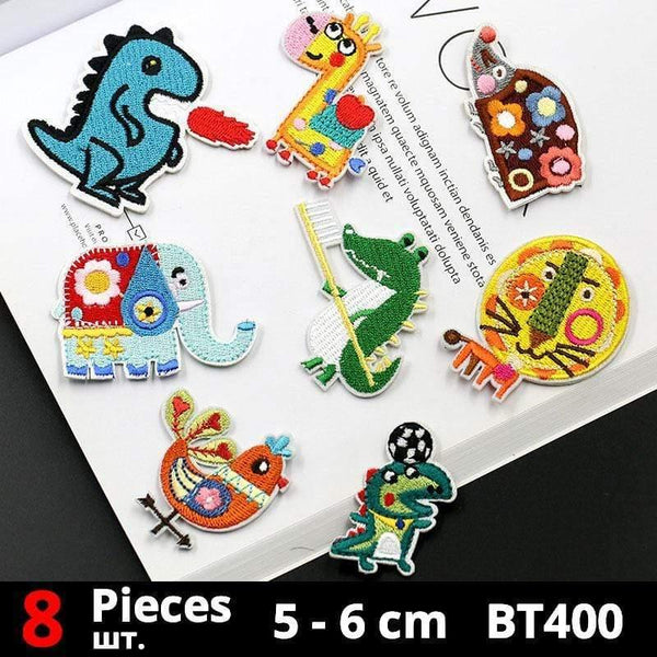 Planet Gates BT400-set-100006065 Cute Anime Cartoon Children Iron On Patches For Clothing Sticker Sew On Embroidery Patch On Clothes Applique Stripes Mix Lot