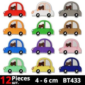 Planet Gates BT433-set Cute Anime Cartoon Children Iron On Patches For Clothing Sticker Sew On Embroidery Patch On Clothes Applique Stripes Mix Lot