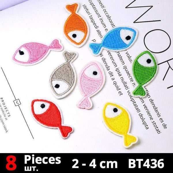 Planet Gates BT436-set Cute Anime Cartoon Children Iron On Patches For Clothing Sticker Sew On Embroidery Patch On Clothes Applique Stripes Mix Lot