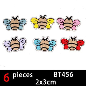 Planet Gates BT456-set Cute Anime Cartoon Children Iron On Patches For Clothing Sticker Sew On Embroidery Patch On Clothes Applique Stripes Mix Lot