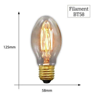 Planet Gates BT58 Filament / E27 MACLOU Vintage Edison Bulb E27 220V Retro Lamp 40WAmpoule Vintage Light Bulb Edison Lamp Incandescent Light Filament Edison Bulb