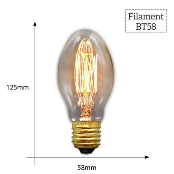 Planet Gates BT58 Filament / E27 MACLOU Vintage Edison Bulb E27 220V Retro Lamp 40WAmpoule Vintage Light Bulb Edison Lamp Incandescent Light Filament Edison Bulb
