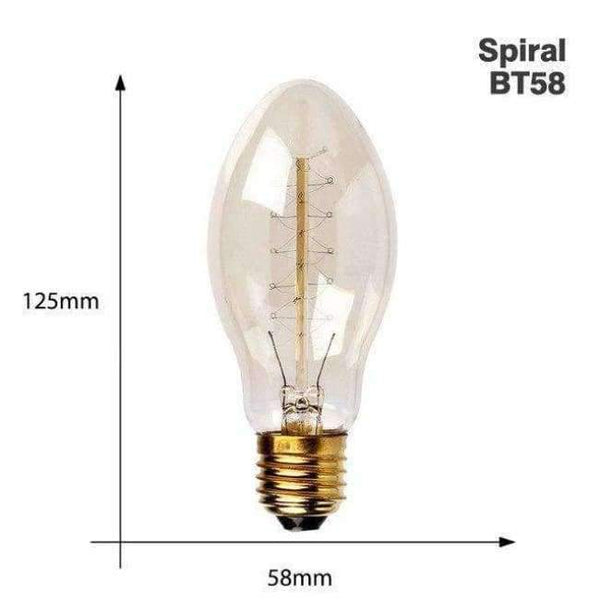 Planet Gates BT58 spira / 220V E27 Edison Bulb E27 220V 40W ST64 A19 T45 G80 G95 G12 Retro Lamp Incandescent filament bulb lighting Vintage Light Bulb Edison Lamp