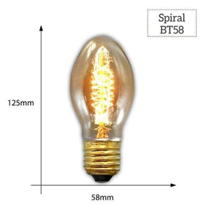 Planet Gates BT58 Spiral / E27 MACLOU Vintage Edison Bulb E27 220V Retro Lamp 40WAmpoule Vintage Light Bulb Edison Lamp Incandescent Light Filament Edison Bulb