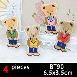 Cute Anime Cartoon Children Iron On Patches For Clothing Sticker Sew On Embroidery Patch On Clothes Applique Stripes Mix Lot