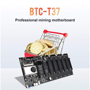 Planet Gates BTC-T37 Mining Motherboard VGA 8PCIE 16X 8GPU Video Card Support 1066/1333/1600MHz DDR3/DDR3L BTC-T37 Mining Motherboard