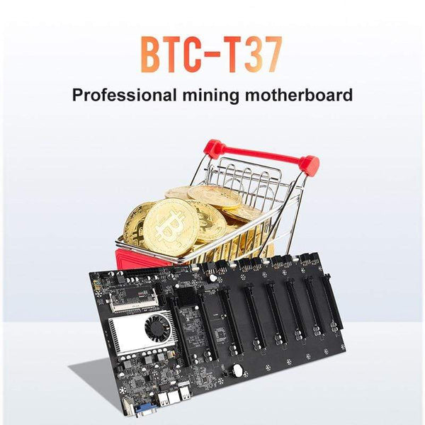 Planet Gates BTC-T37 Mining Motherboard VGA 8PCIE 16X 8GPU Video Card Support 1066/1333/1600MHz DDR3/DDR3L BTC-T37 Mining Motherboard