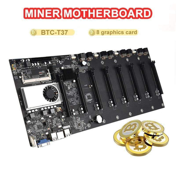 Planet Gates BTC-T37 Mining Motherboard VGA 8PCIE 16X 8GPU Video Card Support 1066/1333/1600MHz DDR3/DDR3L BTC-T37 Mining Motherboard