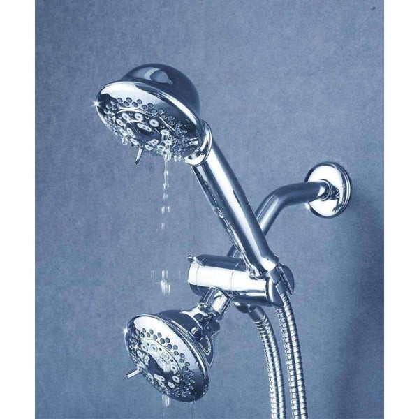 Planet Gates Bthroom Shower Accessories Handheld and Fixed Shower Combo 5 Settings ABS Material Chrome Finish Surface Showerhead Set With