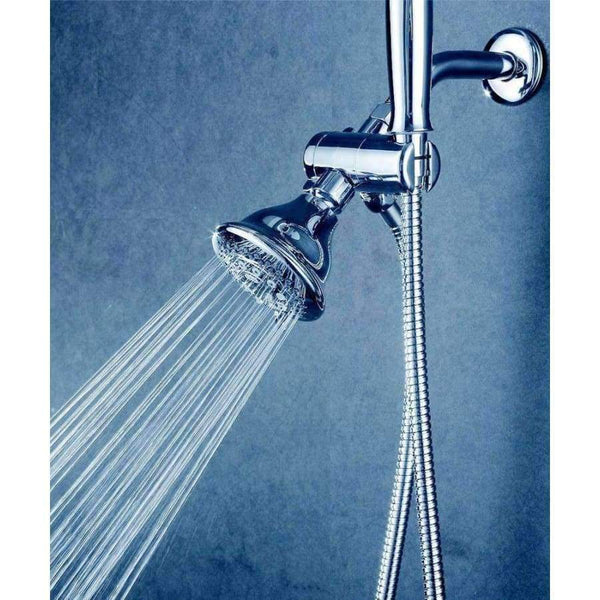 Planet Gates Bthroom Shower Accessories Handheld and Fixed Shower Combo 5 Settings ABS Material Chrome Finish Surface Showerhead Set With