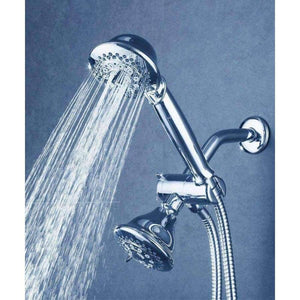 Planet Gates Bthroom Shower Accessories Handheld and Fixed Shower Combo 5 Settings ABS Material Chrome Finish Surface Showerhead Set With