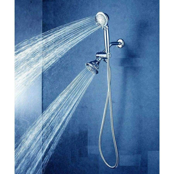 Planet Gates Bthroom Shower Accessories Handheld and Fixed Shower Combo 5 Settings ABS Material Chrome Finish Surface Showerhead Set With